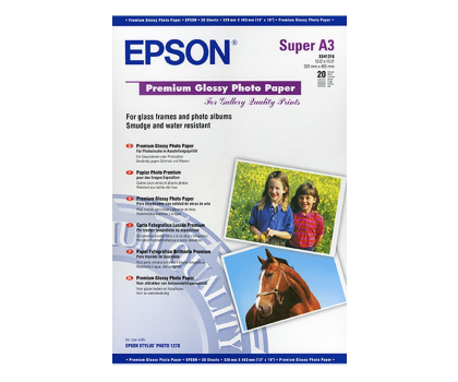 Papier do drukarki EPSON Premium Glossy Photo A3+/ 20 Arkuszy / 250 g/m2 C13S041316